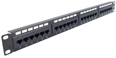 PP-KUTP24-NM-CM Патч-панель 24-портовая стойка 19 "с менеджментом кабеля, UTP кат. 5Е 24978 фото